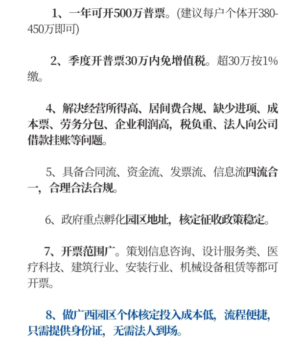 2024年個體戶核定征收園區有哪些?