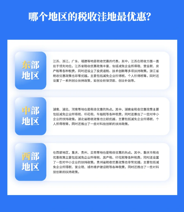 2024全國稅收洼地一覽表