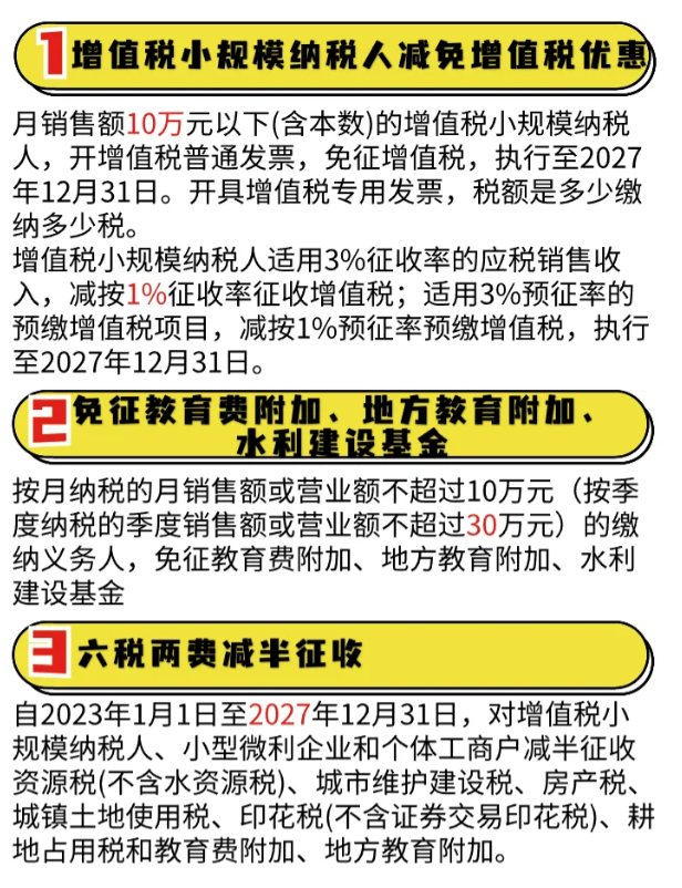 核定征收園區普惠性稅收減免新政策