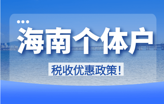 海南個體戶優惠政策2024年！
