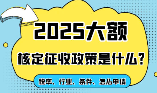 2025大額核定征收政策是什么？稅率、行業、條件、怎么申請？