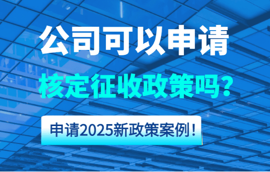 公司可以申請核定征收嗎？申請2025新政策方案！