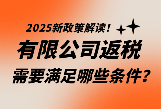 有限公司返稅需要滿足哪些條件？2025年新政策解讀！