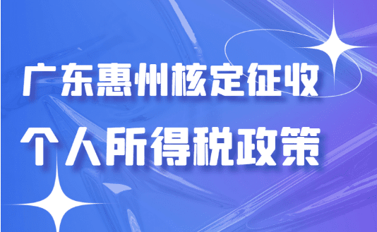 2025廣東惠州核定征收個人所得稅政策！