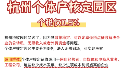 2025杭州個體戶核定征收稅率表！