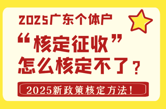 廣東個體戶核定征收怎么核定不了？2025新政策核定方法！