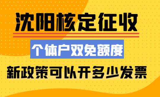 沈陽核定征收個體戶雙免額度！2025新政策可以開多少發票？