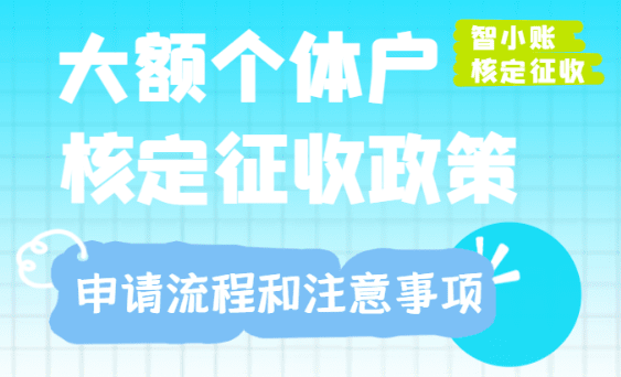 大額個體戶核定征收政策的申請流程和注意事項！
