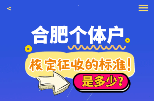 合肥個(gè)體戶核定征收的標(biāo)準(zhǔn)是什么？