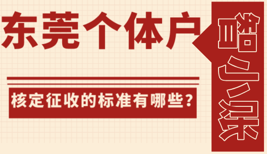 東莞?jìng)€(gè)體戶核定征收的標(biāo)準(zhǔn)有哪些?