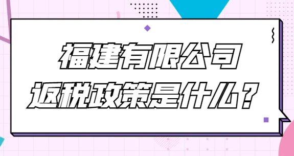 福建有限公司返稅政策是什么？