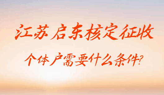 江蘇啟東核定征收個體戶需要什么條件?