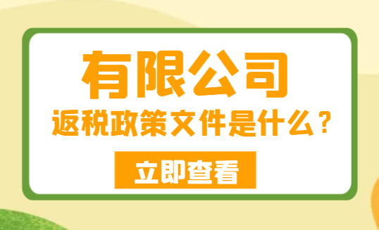 有限公司返稅政策文件是什么？