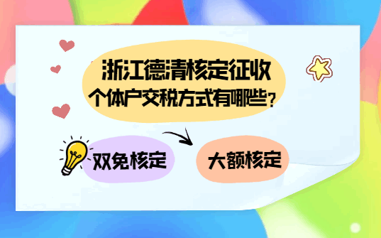浙江德清核定征收個體戶交稅方式有哪些？
