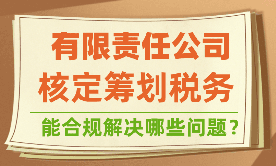 2026有限責任公司核定籌劃稅務！