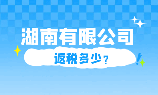 湖南有限公司返稅多少？