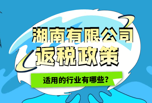 湖南有限公司返稅政策適用的行業有哪些？