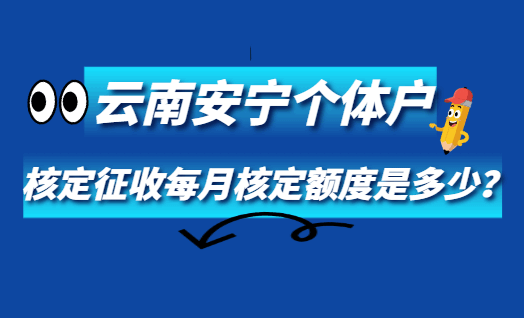 云南安寧個體戶核定征收每月核定額度是多少？