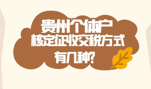 貴州個體戶核定征收交稅方式有幾種?