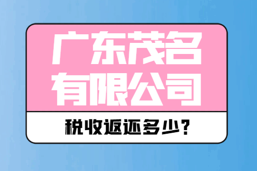 廣東茂名有限公司稅收返還多少?