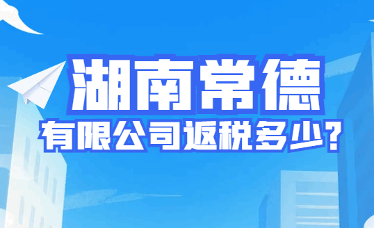 湖南常德有限公司返稅多少？