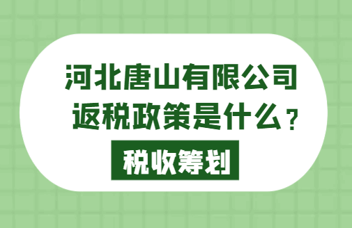 河北唐山有限公司返稅政策是什么？
