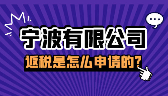 寧波有限公司返稅是怎么申請的？