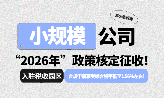 小規(guī)模公司2026年政策核定征收！